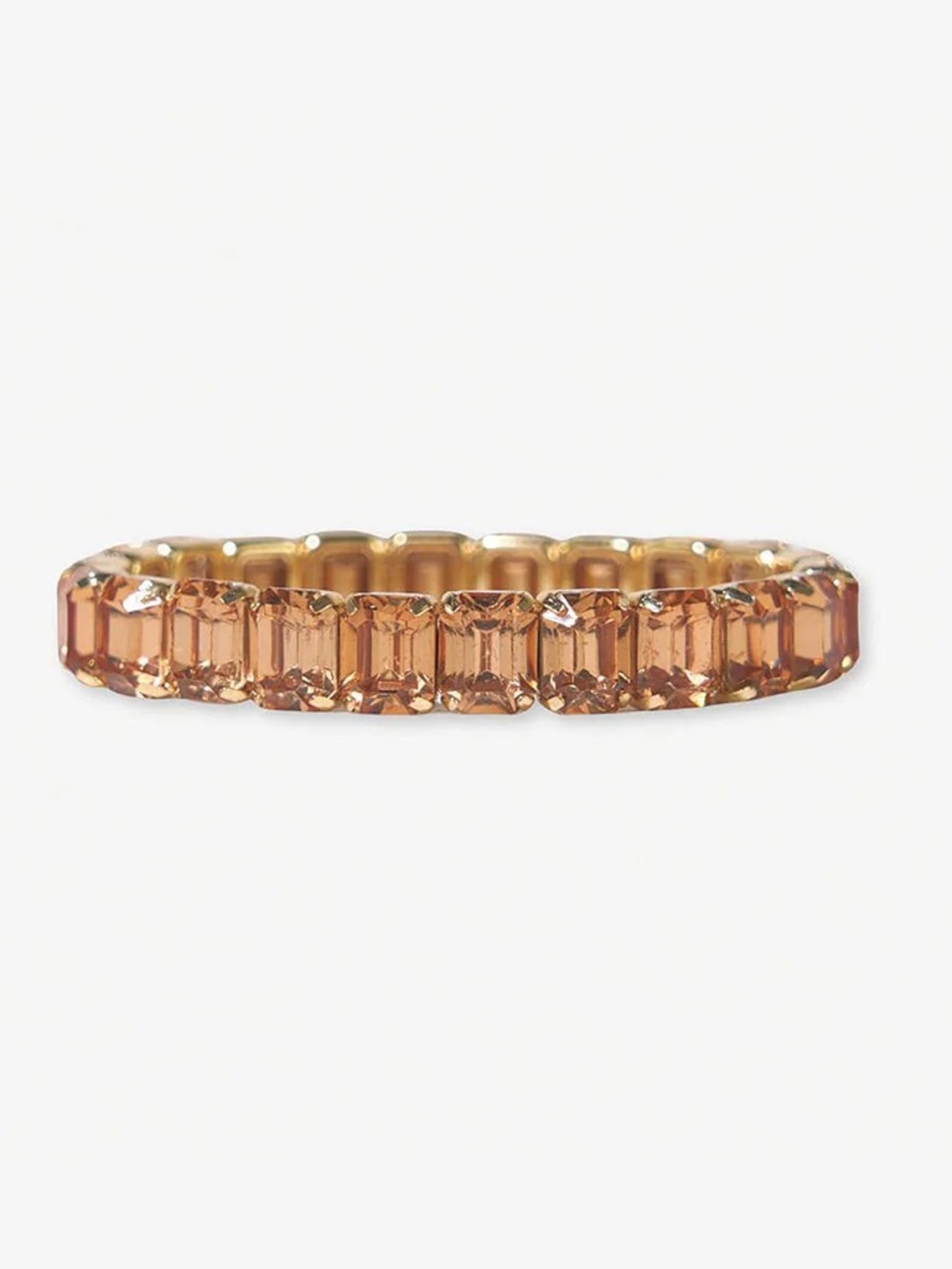 NEW Ink + Alloy‎ Etta Small Rectangle Stone Stretch Bracelet Gold Amber